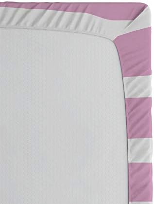 Ambesonne Lettering Fitted Sheet - Girl Power Striped Hearts