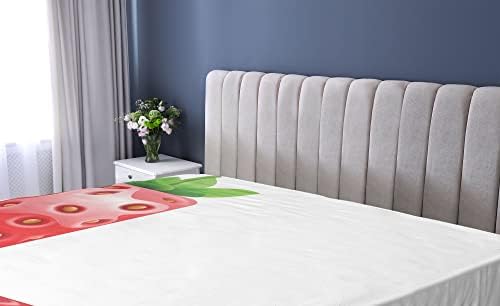 Ambesonne Letter L Fitted Sheet - Juicy Ripe Strawberry Design