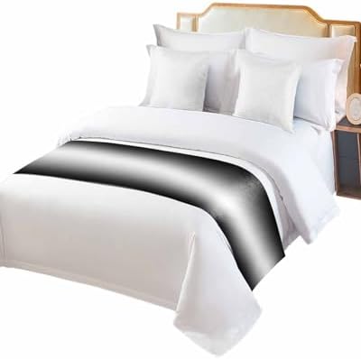Homechoid Black Ombre Bed Runner for QueenCal King 94x20 Inches