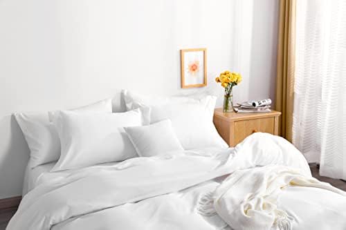 NTBAY Twin Duvet Cover Set with Zipper Closure White