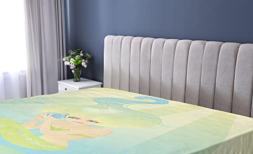 Ambesonne Mermaid Fitted Sheet Coral Blue