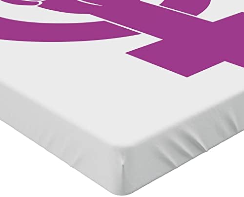 Ambesonne Girl Power Fitted Sheet California King Purple White