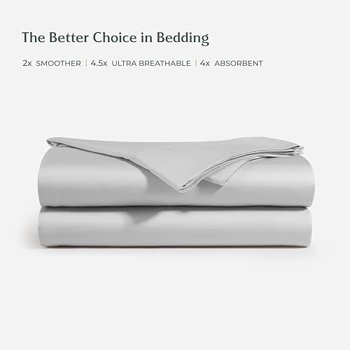 Mayfair Linen Bamboo Viscose Sheets Cal King 4-Piece Light Grey