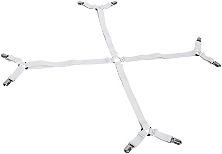 HEEPDD Bed Sheet Suspenders with Duckbill Clips and Metal Plating