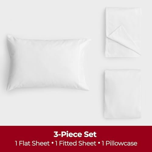 Mellanni Flannel Sheet Set - 3 Piece Twin XL White