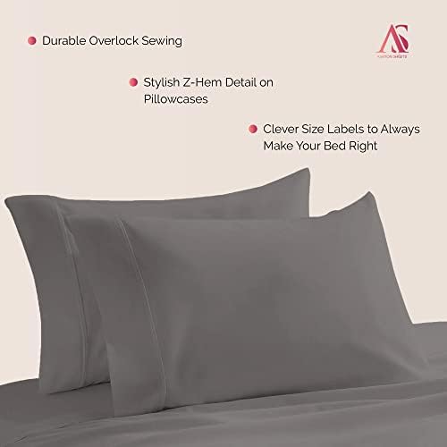 Ashton Sheets Luxury Egyptian Cotton Pillowcases Set of 2 - Dark Grey