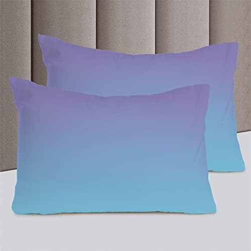 Purple Blue Ombre Duvet Cover Set Queen Size 4 Piece