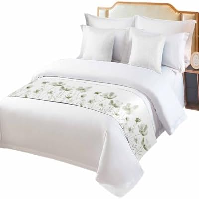 Chucoco Sage Green Flower Bed Runner Scarf