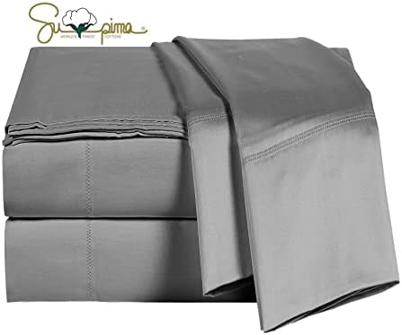 ELINEN 100 Supima Cotton Queen Sheet Set 4 pcs - Grey