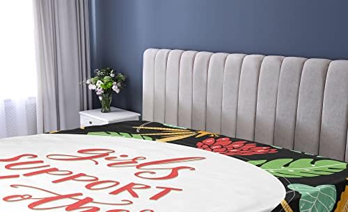 Ambesonne Microfiber Fitted Sheet - Tropical Monstera and Parrots Design