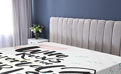 Ambesonne Feminist Fitted Sheet with Doodle Zigzag Lines