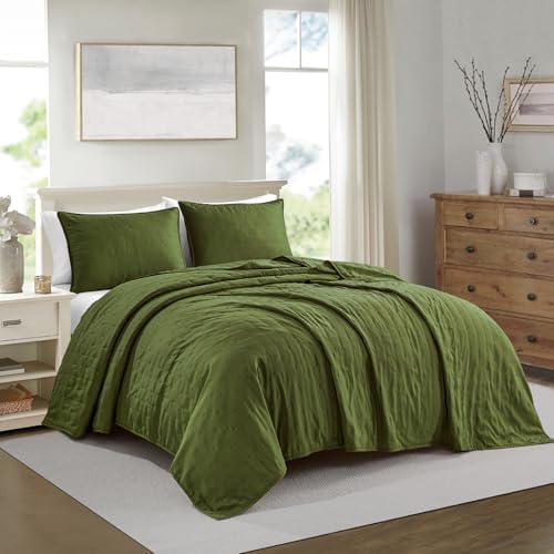BOURINA Ultrasonic Quilt Set 3-Piece Dark Green