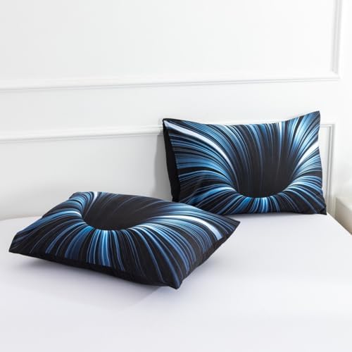 NTBED 3D Geometric Microfiber Comforter Set for Kids Adults Blue Queen