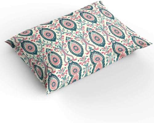 3 Piece Boho Floral Duvet Cover Set with Zipper Closure