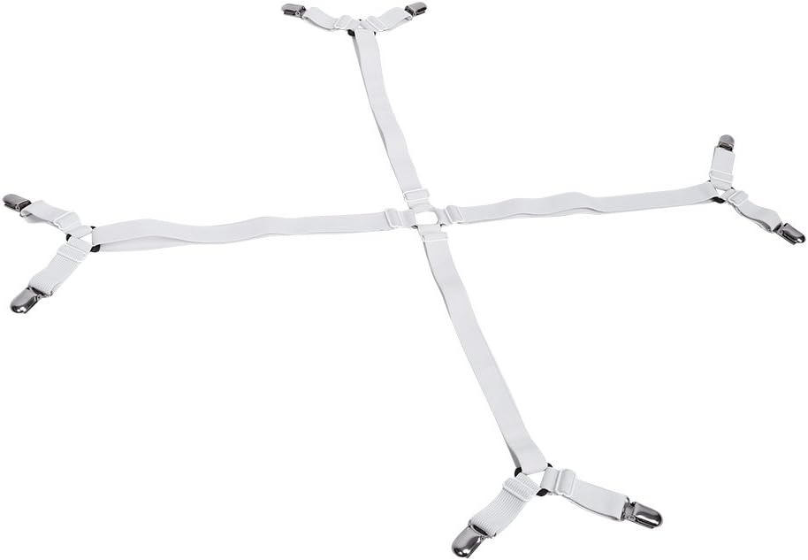 HEEPDD Bed Sheet Suspenders with Duckbill Clips and Metal Plating