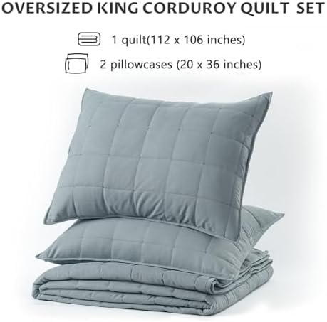 KASENTEX Oversized King Quilt Set - Blue 1