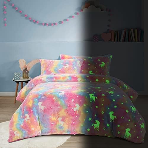 HOMBYS Glow in the Dark Comforter Set 5 Piece TwinTwin XL