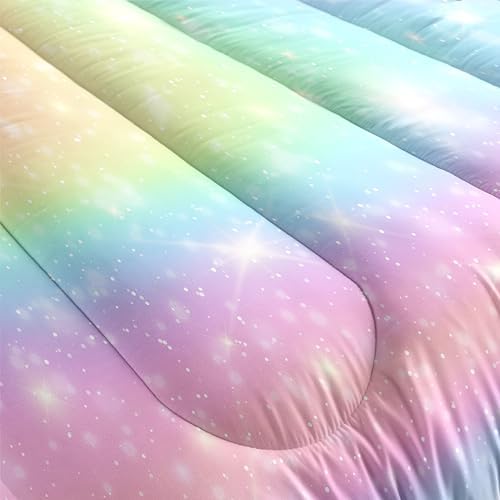Kids Bedding Set 5 Piece Gradient Print Comforter Set for Girls