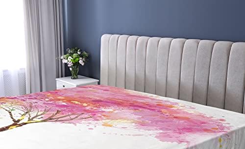 Ambesonne Spring Blossom Watercolor Sheet Set