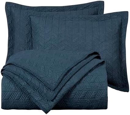 Chezmoi Collection Roswell 3-Piece Cotton Quilt Set King Size