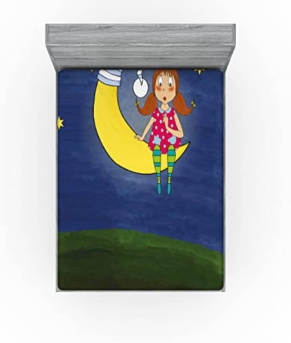 Ambesonne Moon Fitted Sheet Multicolor