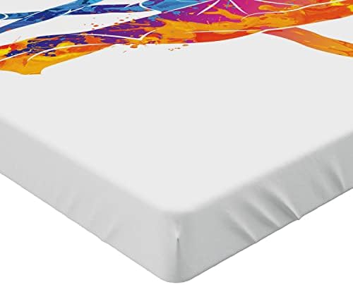 Ambesonne California King Fitted Sheet with Rainbow Art Design