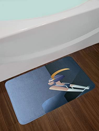 Ambesonne Retro Bath Mat 20s Style Flapper Girl Decor