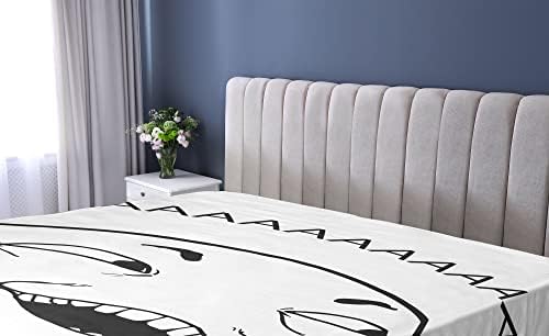Ambesonne Humor Fitted Sheet - Meme Face California King Black and White