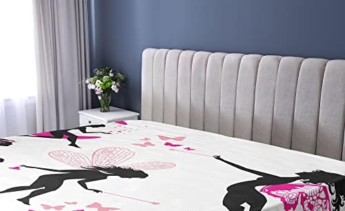 Ambesonne Tale Fitted Sheet Hot Pink Rose Black 1