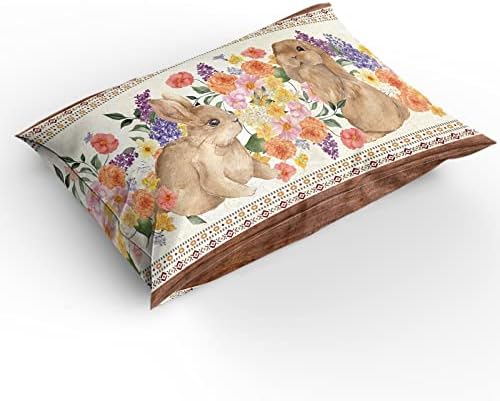 OComster California King Duvet Cover Set with Bunny Pattern