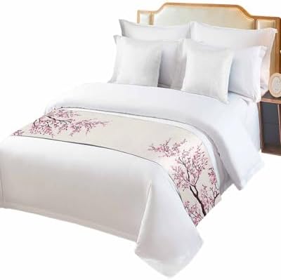 Cherry Blossom Bed Runner Scarf 71x20in Pink Design