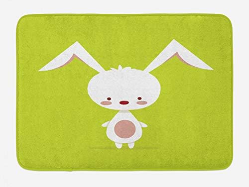 Ambesonne Bunny Bath Mat - Plush Decor with Non-Slip Backing