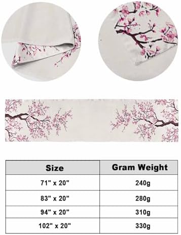 Cherry Blossom Bed Runner Scarf 71x20in Pink Design