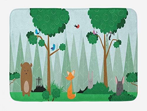 Ambesonne Forest Friends Bath Mat - Plush Non Slip 302 x 20