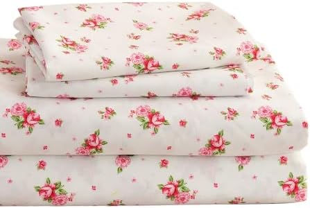 JiaPoem 4-Piece Floral Sheet Set - Cool Ultra Soft Queen Sheets