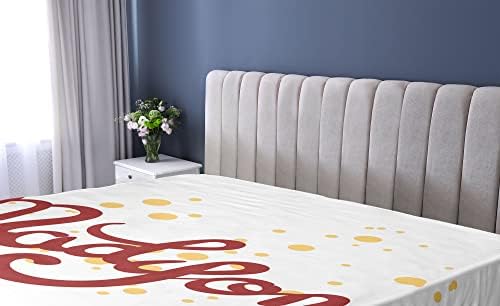 Ambesonne Madison Fitted Sheet Ruby and Mustard