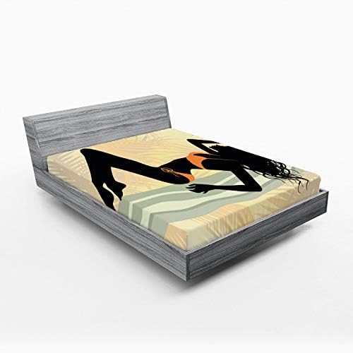 Ambesonne Pin Up Girl Fitted Sheet California King