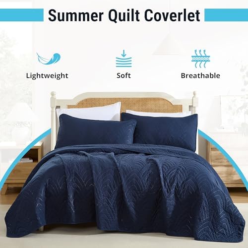 HLCME Weston - 3 Piece Quilt Set Navy Blue