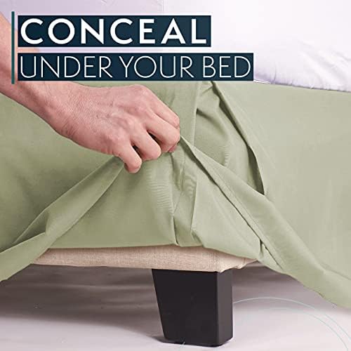 HC Collection Twin Bed Skirt - Sage 14 Inch Drop