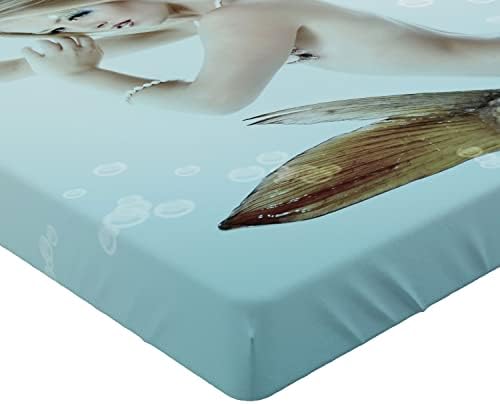 Ambesonne Mermaid Sheet Set - California King Seafoam Beige
