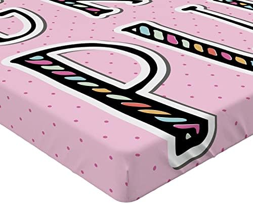 Ambesonne Girl Slogan Fitted Sheet - Multicolor