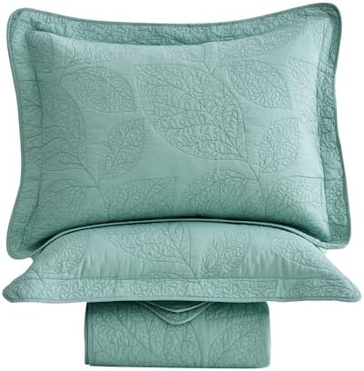 CHIXIN Botanical Cotton Quilt Queen Size - Seaglass