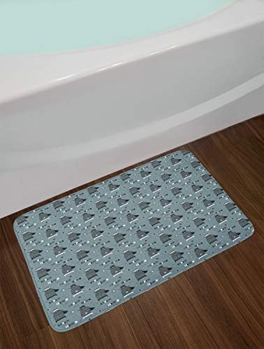 Ambesonne Cartoon Bath Mat - Super Hero Funny Bear Design