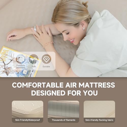 Penesa Queen Air Mattress with Built-in Pump and Carry Bag