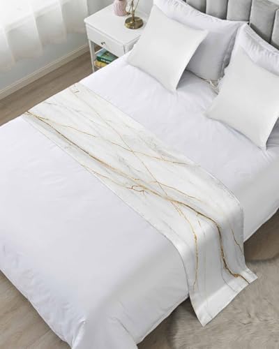 Sabolny Marble Bed Runner Scarf King Size Grey 1