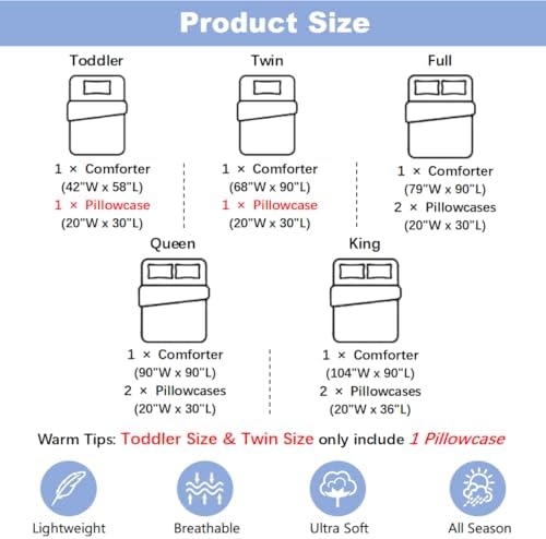 Erosebridal Kids Comforter Set with 3D Printed Design