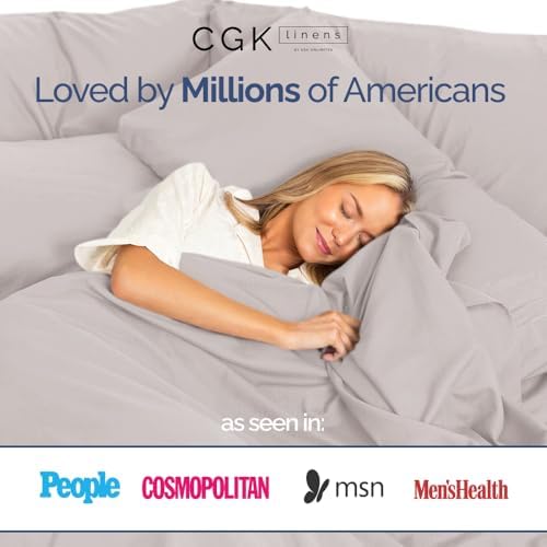 CGK Unlimited 400 Thread Count Cotton Twin XL Sheet Set - Light Grey