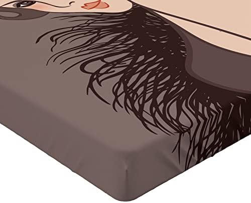 Ambesonne Pin Up Girl Fitted Sheet - Dark Taupe 1