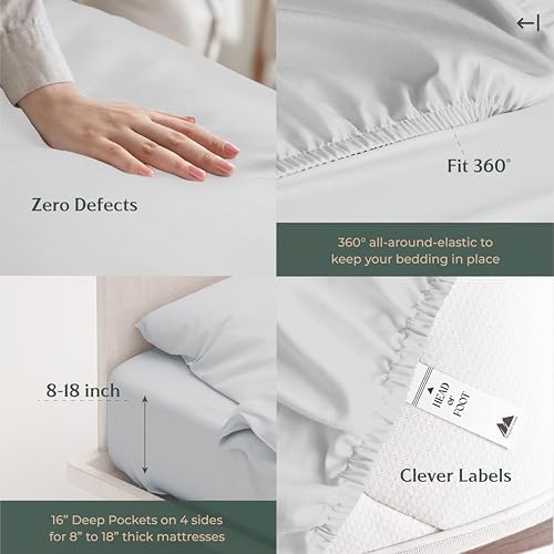 Mayfair Linen Bamboo Viscose Sheets Cal King 4-Piece Light Grey