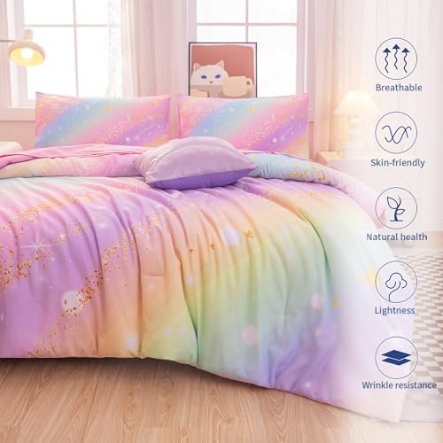 Glitter Galaxy Bedding Set 6 Piece for Girls